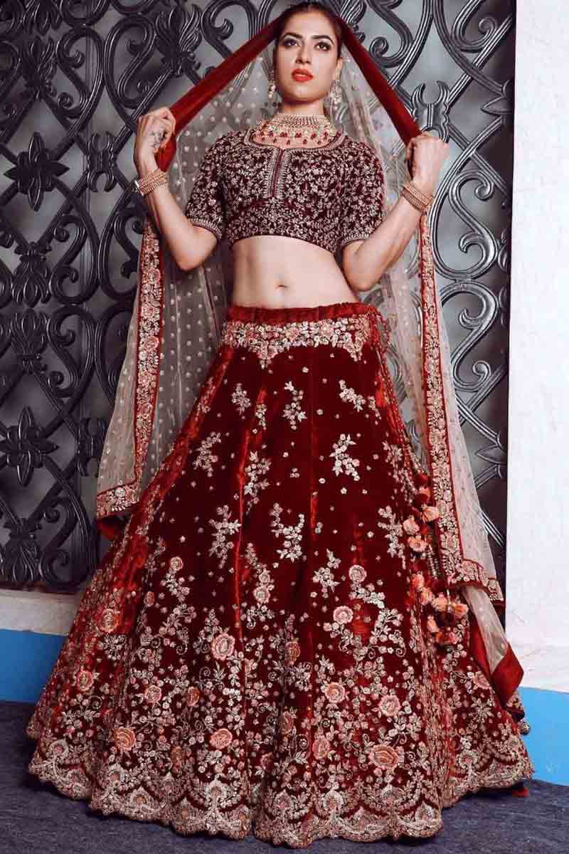 Bridel Wedding Designer Latest Embroidered Bridal Lehenga, Size: Free Size  at Rs 22999 in Surat