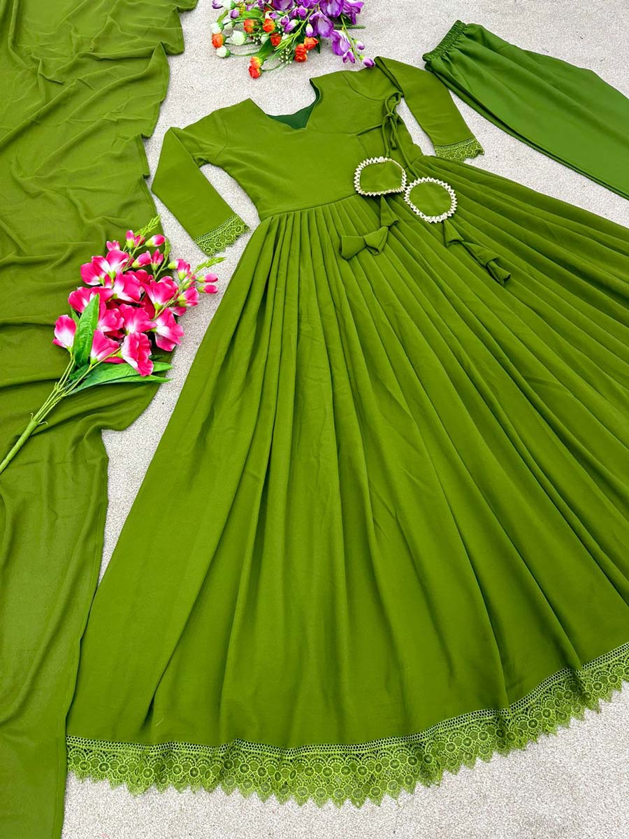 Cotton Lycra Plain Designer Party Wear Green Legging, Size: Small