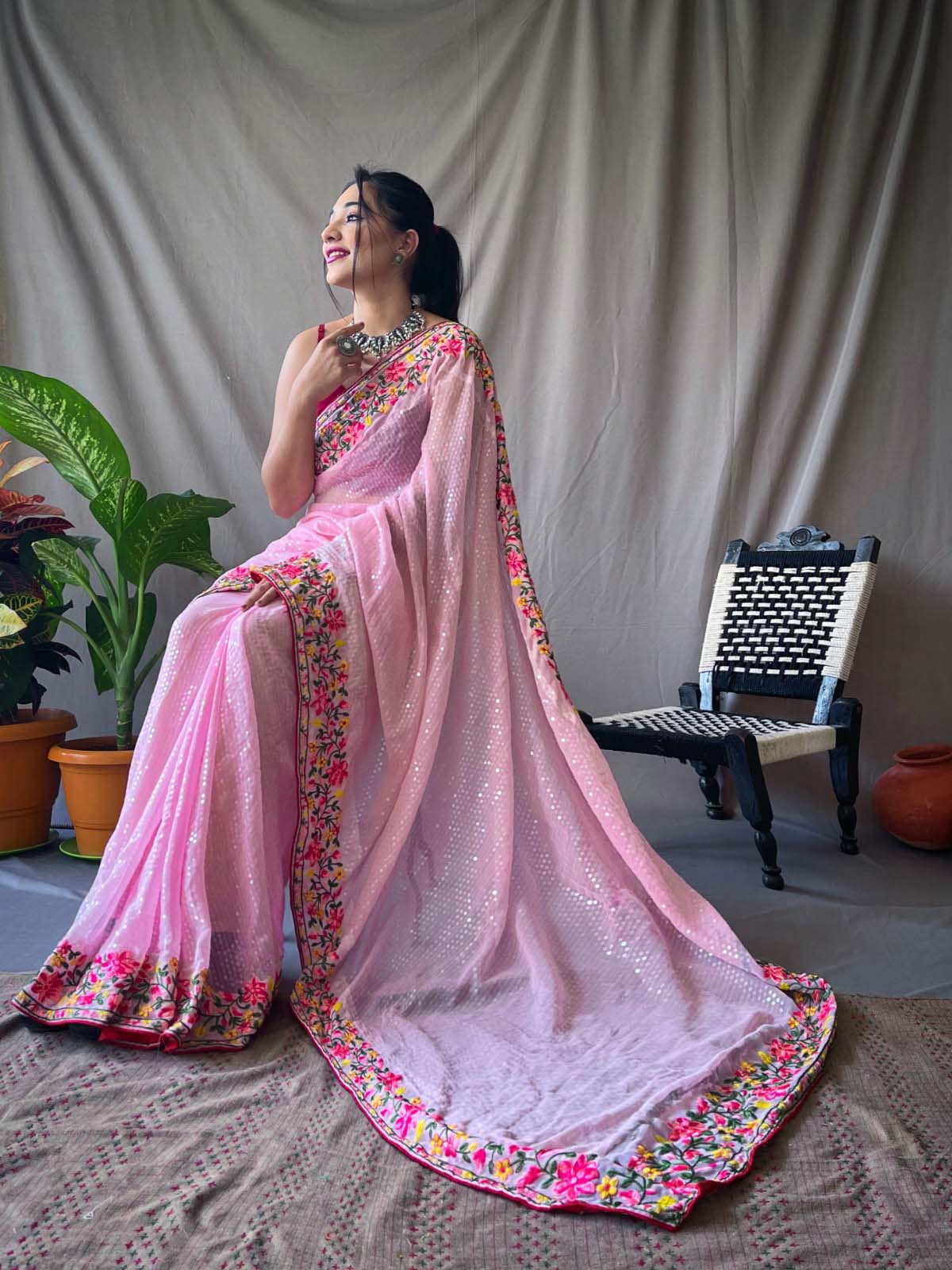 Amazon.com: Event Party Wear Designer Saree Indian Pakistani Stitched  Blouse Saree Mehendi Function Wear Sari (as1, alpha, one_size, regular,  regular, Choice 6) : Clothing, Shoes & Jewelry