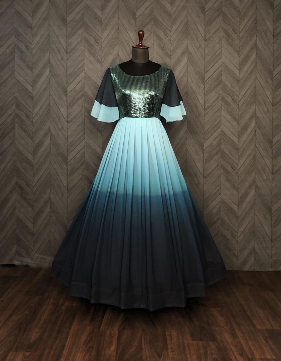 Gorgeous Lavender Long Dress with scallop design – siyarasfashionhouse