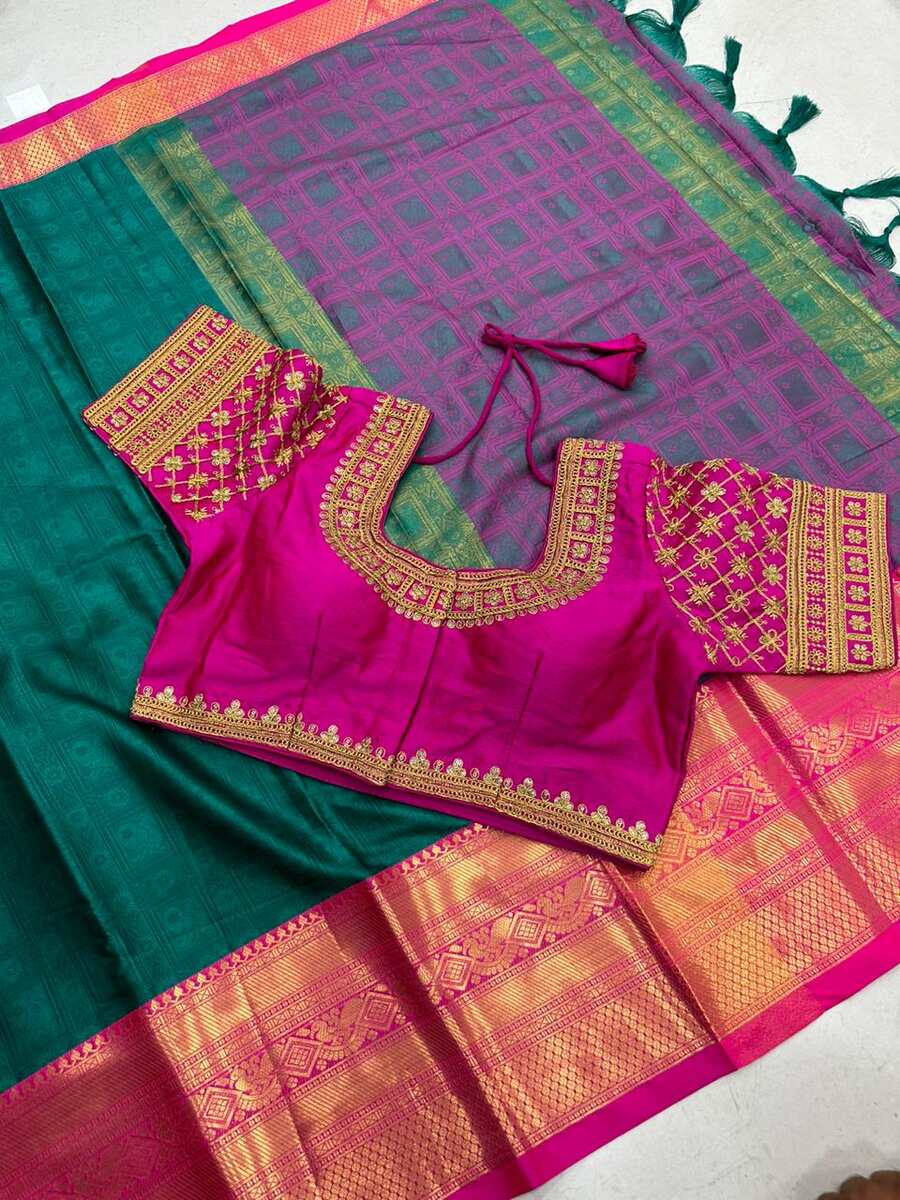 My Own Pattu Saree with Maggam Work Blouse Design / మీ బ్లౌస్ ని Easyగా  అందంగా డిసైన్ చేసుకోండి - YouTube