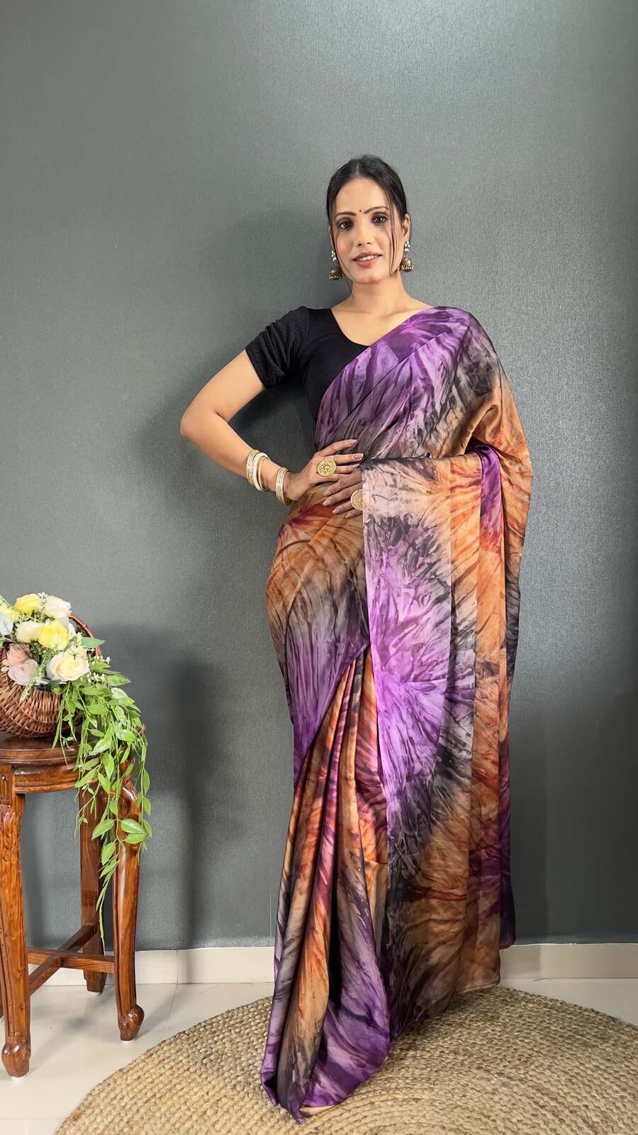 Floral Print Saree - Latest Floral Saree Design dvz0003716 - Dvanza.com