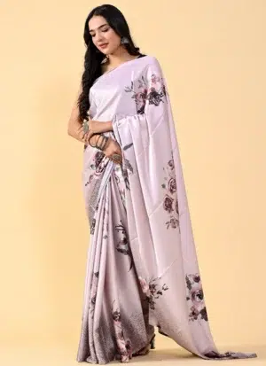 Satin Printed Saree