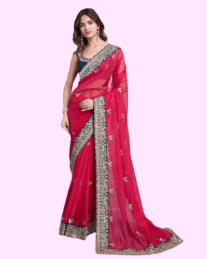 Embroidery Work Saree